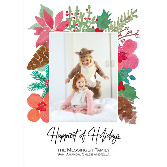 Christmas Branches Vertical Holiday Photo Cards
